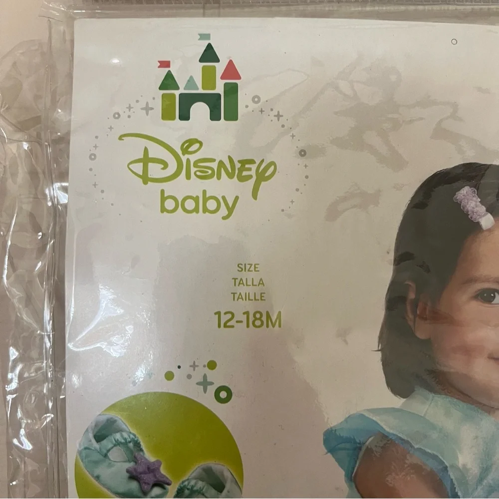 Disney Baby little mermaid Ariel costume dress 12-18 months slippers Halloween